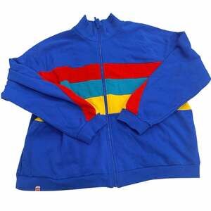 LEGO x Target XXL Track Jacket Blue Colorblock Full Zip Retro 90s Style